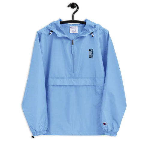 1STAR Coaches &God Vertical Onyx Embroidered Champion Packable Jacket